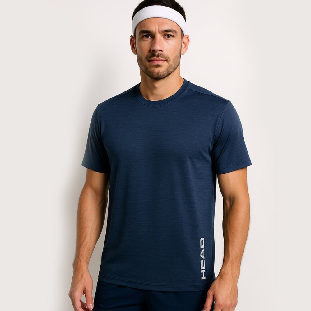 HEAD Men’s Navy Blue Athletic Performance T-Shirt - Size Medium